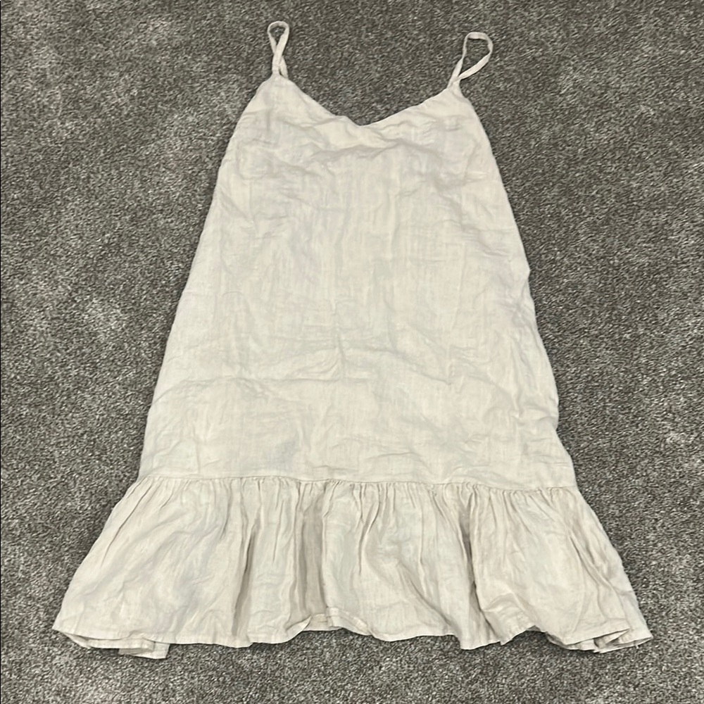 Beige Linen swim coverup/dress